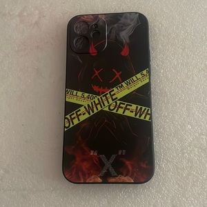 Black and red and yellow  off white case I phone 12 case